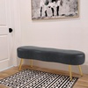 image:imageMCombo Ottoman Bench Faux Leather Upholstered Footstool with Storage Packet Bed End Benches Waiting Room Chairs for Living Room Entryway W725 Dark Grey