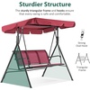 image:imageMCombo Outdoor Patio Canopy Swing Chair 3Person Steel Frame Textilence Seats Swing Glider 4507 BurgundyBurgundy
