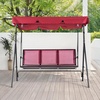 image:imageMCombo Outdoor Patio Canopy Swing Chair 3Person Steel Frame Textilence Seats Swing Glider 4507 BurgundyBurgundy