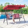 image:imageMCombo Outdoor Patio Canopy Swing Chair 3Person Steel Frame Textilence Seats Swing Glider 4507 BurgundyBurgundy