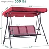 image:imageMCombo Outdoor Patio Canopy Swing Chair 3Person Steel Frame Textilence Seats Swing Glider 4507 BurgundyBurgundy