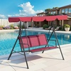 image:imageMCombo Outdoor Patio Canopy Swing Chair 3Person Steel Frame Textilence Seats Swing Glider 4507 BurgundyBurgundy