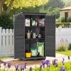 image:imageMCombo Outdoor Storage Cabinet Garden Storage Shed Outside Vertical Shed with Lockers Outdoor 63 Inches Wood Tall Cabinet for Yard and Patio 0870 GreyGray