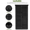 image:imageMCombo Outdoor Storage Cabinet Garden Storage Shed Outside Vertical Shed with Lockers Outdoor 63 Inches Wood Tall Cabinet for Yard and Patio 0870 GreyBlack