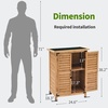 image:imageMCombo Outdoor Storage Cabinet Small Storage Shed with Removable Shelf Wood Garden Shed with 2 Doors for Yard Patio Lawn 246 x 183 x 382 inch 0985 BrownYellow