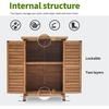 image:imageMCombo Outdoor Storage Cabinet Small Storage Shed with Removable Shelf Wood Garden Shed with 2 Doors for Yard Patio Lawn 246 x 183 x 382 inch 0985 BrownYellow