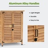 image:imageMCombo Outdoor Storage Cabinet Small Storage Shed with Removable Shelf Wood Garden Shed with 2 Doors for Yard Patio Lawn 246 x 183 x 382 inch 0985 BrownYellow