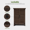 image:imageMCombo Outdoor Storage Cabinet Small Storage Shed with Removable Shelf Wood Garden Shed with 2 Doors for Yard Patio Lawn 246 x 183 x 382 inch 0985 BrownBrown
