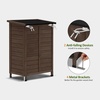image:imageMCombo Outdoor Storage Cabinet Small Storage Shed with Removable Shelf Wood Garden Shed with 2 Doors for Yard Patio Lawn 246 x 183 x 382 inch 0985 BrownBrown