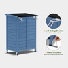 image:imageMCombo Outdoor Storage Cabinet Small Storage Shed with Removable Shelf Wood Garden Shed with 2 Doors for Yard Patio Lawn 246 x 183 x 382 inch 0985 BrownBlue