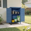 image:imageMCombo Outdoor Storage Cabinet Small Storage Shed with Removable Shelf Wood Garden Shed with 2 Doors for Yard Patio Lawn 246 x 183 x 382 inch 0985 BrownBlue