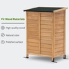 image:imageMCombo Outdoor Storage Cabinet Small Storage Shed with Removable Shelf Wood Garden Shed with 2 Doors for Yard Patio Lawn 246 x 183 x 382 inch 0985 BrownYellow