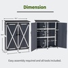 image:imageMCombo Outdoor Storage Cabinet with Shelves Wood Garden Shed with Floor Outside Tool Shed with 2 Lockable Doors for Yard Patio Lawn 1400 NaturalGray