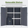 image:imageMCombo Outdoor Storage Cabinet with Shelves Wood Garden Shed with Floor Outside Tool Shed with 2 Lockable Doors for Yard Patio Lawn 1400 NaturalGray