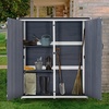 image:imageMCombo Outdoor Storage Cabinet with Shelves Wood Garden Shed with Floor Outside Tool Shed with 2 Lockable Doors for Yard Patio Lawn 1400 NaturalGray