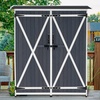 image:imageMCombo Outdoor Storage Cabinet with Shelves Wood Garden Shed with Floor Outside Tool Shed with 2 Lockable Doors for Yard Patio Lawn 1400 NaturalGray