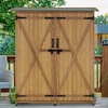 image:imageMCombo Outdoor Storage Cabinet with Shelves Wood Garden Shed with Floor Outside Tool Shed with 2 Lockable Doors for Yard Patio Lawn 1400 NaturalNatural
