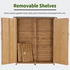 image:imageMCombo Outdoor Storage Cabinet with Shelves Wood Garden Shed with Floor Outside Tool Shed with 2 Lockable Doors for Yard Patio Lawn 1400 NaturalNatural