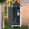 image:imageMCombo Outdoor Storage Cabinet with Shelves Wooden Outside Storage Shed with Floor Garden Tool Shed for Patio Yard Lawn 0770 NaturalGray