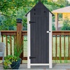 image:imageMCombo Outdoor Storage Cabinet with Shelves Wooden Outside Storage Shed with Floor Garden Tool Shed for Patio Yard Lawn 0770 NaturalGray
