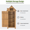 image:imageMCombo Outdoor Storage Cabinet with Shelves Wooden Outside Storage Shed with Floor Garden Tool Shed for Patio Yard Lawn 0770 NaturalNatural