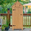 image:imageMCombo Outdoor Storage Cabinet with Shelves Wooden Outside Storage Shed with Floor Garden Tool Shed for Patio Yard Lawn 0770 NaturalNatural