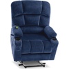 image:imageMCombo Oversized Dual Motor Power Lift Recliner Chair Sofa with Massage and Heat for Big Elderly People Infinite Position USB Ports Fabric R7688 Navy Blue LargeOversizeNavy Blue