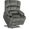image:imageMCombo Oversized Dual Motor Power Lift Recliner Chair Sofa with Massage and Heat for Big Elderly People Infinite Position USB Ports Fabric R7688 Navy Blue LargeOversizeGrey
