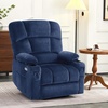 image:imageMCombo Oversized Dual Motor Power Lift Recliner Chair Sofa with Massage and Heat for Big Elderly People Infinite Position USB Ports Fabric R7688 Navy Blue LargeOversizeNavy Blue