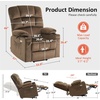image:imageMCombo Oversized Dual Motor Power Lift Recliner Chair Sofa with Massage and Heat for Big Elderly People Infinite Position USB Ports Fabric R7688 Navy Blue LargeOversizeBrown