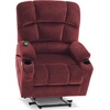 image:imageMCombo Oversized Dual Motor Power Lift Recliner Chair Sofa with Massage and Heat for Big Elderly People Infinite Position USB Ports Fabric R7688 Navy Blue LargeOversizeBurgundy