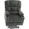 image:imageMCombo Oversized Dual Motor Power Lift Recliner Chair Sofa with Massage and Heat for Big Elderly People Infinite Position USB Ports Fabric R7688 Navy Blue LargeOversizeGrey