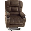 image:imageMCombo Oversized Dual Motor Power Lift Recliner Chair Sofa with Massage and Heat for Big Elderly People Infinite Position USB Ports Fabric R7688 Navy Blue LargeOversizeBrown