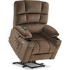 image:imageMCombo Oversized Dual Motor Power Lift Recliner Chair Sofa with Massage and Heat for Big Elderly People Infinite Position USB Ports Fabric R7688 Navy Blue LargeOversizeBrown