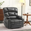 image:imageMCombo Oversized Dual Motor Power Lift Recliner Chair Sofa with Massage and Heat for Big Elderly People Infinite Position USB Ports Faux Leather R7688 Dark Brown LargeOversizeDark Grey