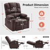 image:imageMCombo Oversized Dual Motor Power Lift Recliner Chair Sofa with Massage and Heat for Big Elderly People Infinite Position USB Ports Faux Leather R7688 Dark Brown LargeOversizeLight Brown