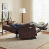 image:imageMCombo Oversized Dual Motor Power Lift Recliner Chair Sofa with Massage and Heat for Big Elderly People Infinite Position USB Ports Faux Leather R7688 Dark Brown LargeOversizeLight Brown