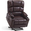image:imageMCombo Oversized Dual Motor Power Lift Recliner Chair Sofa with Massage and Heat for Big Elderly People Infinite Position USB Ports Faux Leather R7688 Dark Brown LargeOversizeDark Brown