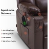 image:imageMCombo Oversized Power Lift Recliner Chair with Massage and Heat for Big and Tall Elderly People Cup Holders USB Ports Side Pockets Faux Leather R7541 Beige LargeOversizeDark Brown