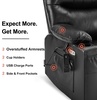 image:imageMCombo Oversized Swivel Glider Rocker Power Recliner Chair for Living Room with Heat and Vibration Massage USB Ports Cup Holders and Pockets Faux Leather 7785 BlackBlack