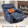image:imageMCombo Oversized Swivel Glider Rocker Power Recliner Chair for Living Room with Heat and Vibration Massage USB Ports Cup Holders and Pockets Faux Leather 7785 BlackNavy Blue