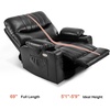 image:imageMCombo Oversized Swivel Glider Rocker Power Recliner Chair for Living Room with Heat and Vibration Massage USB Ports Cup Holders and Pockets Faux Leather 7785 BlackBlack
