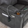 image:imageMCombo Oversized Swivel Glider Rocker Power Recliner Chair for Living Room with Heat and Vibration Massage USB Ports Cup Holders and Pockets Faux Leather 7785 BlackGrey