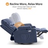 image:imageMCombo Oversized Swivel Glider Rocker Power Recliner Chair for Living Room with Heat and Vibration Massage USB Ports Cup Holders and Pockets Faux Leather 7785 BlackNavy Blue