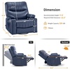 image:imageMCombo Oversized Swivel Glider Rocker Power Recliner Chair for Living Room with Heat and Vibration Massage USB Ports Cup Holders and Pockets Faux Leather 7785 BlackNavy Blue