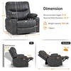 image:imageMCombo Oversized Swivel Glider Rocker Power Recliner Chair for Living Room with Heat and Vibration Massage USB Ports Cup Holders and Pockets Faux Leather 7785 BlackGrey