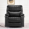 image:imageMCombo Oversized Swivel Glider Rocker Power Recliner Chair for Living Room with Heat and Vibration Massage USB Ports Cup Holders and Pockets Faux Leather 7785 BlackBlack