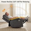 image:imageMCombo Oversized Swivel Glider Rocker Power Recliner Chair for Living Room with Heat and Vibration Massage USB Ports Cup Holders and Pockets Faux Leather 7785 BlackGrey