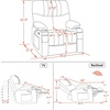 image:imageMCombo Oversized Swivel Glider Rocker Power Recliner Chair for Living Room with Heat and Vibration Massage USB Ports Cup Holders and Pockets Faux Leather 7785 BlackBlack