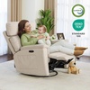 image:imageMCombo Oversized Swivel Glider Rocker Recliner with Adjustable Headrest Dual Motor Power Recliner for Nursery Led Nightlight Fabric PR601 BeigeBeige